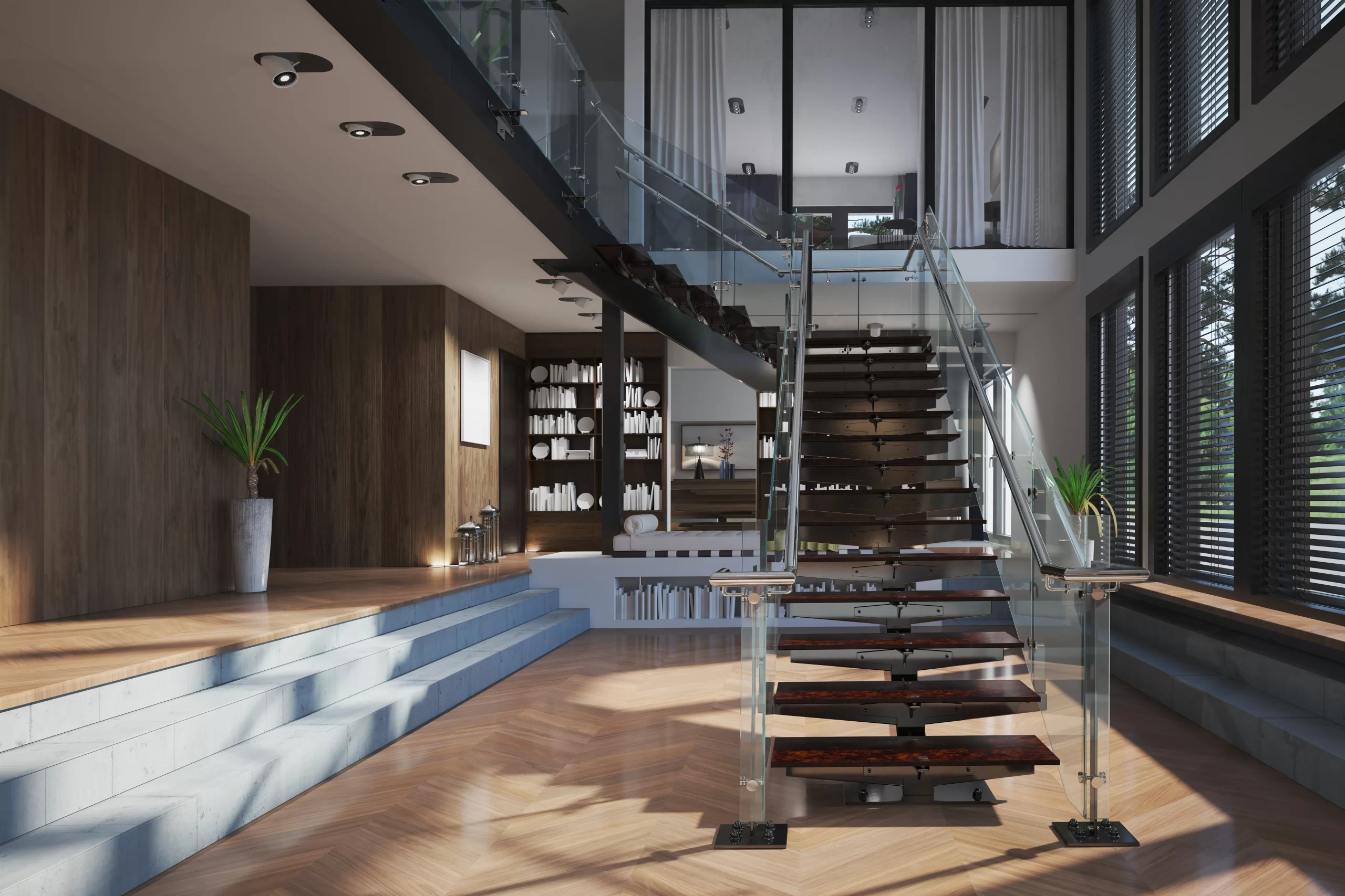 Floating Metal Staircases