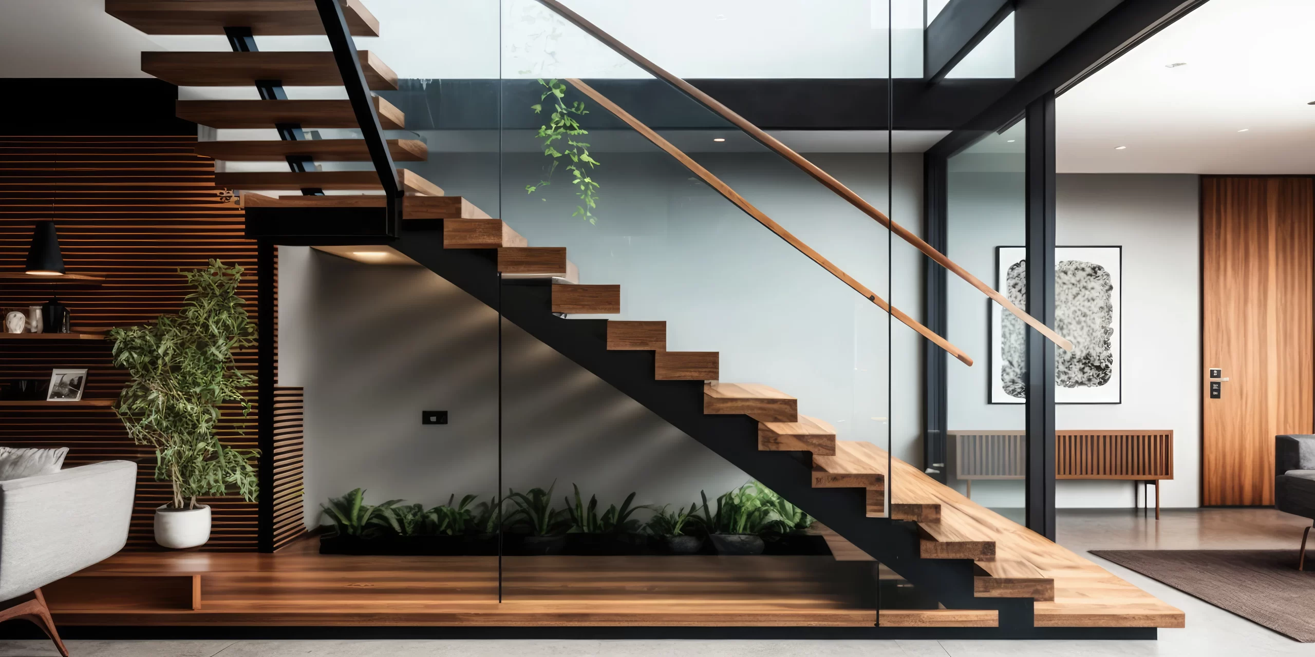 L-Shaped Metal Staircase