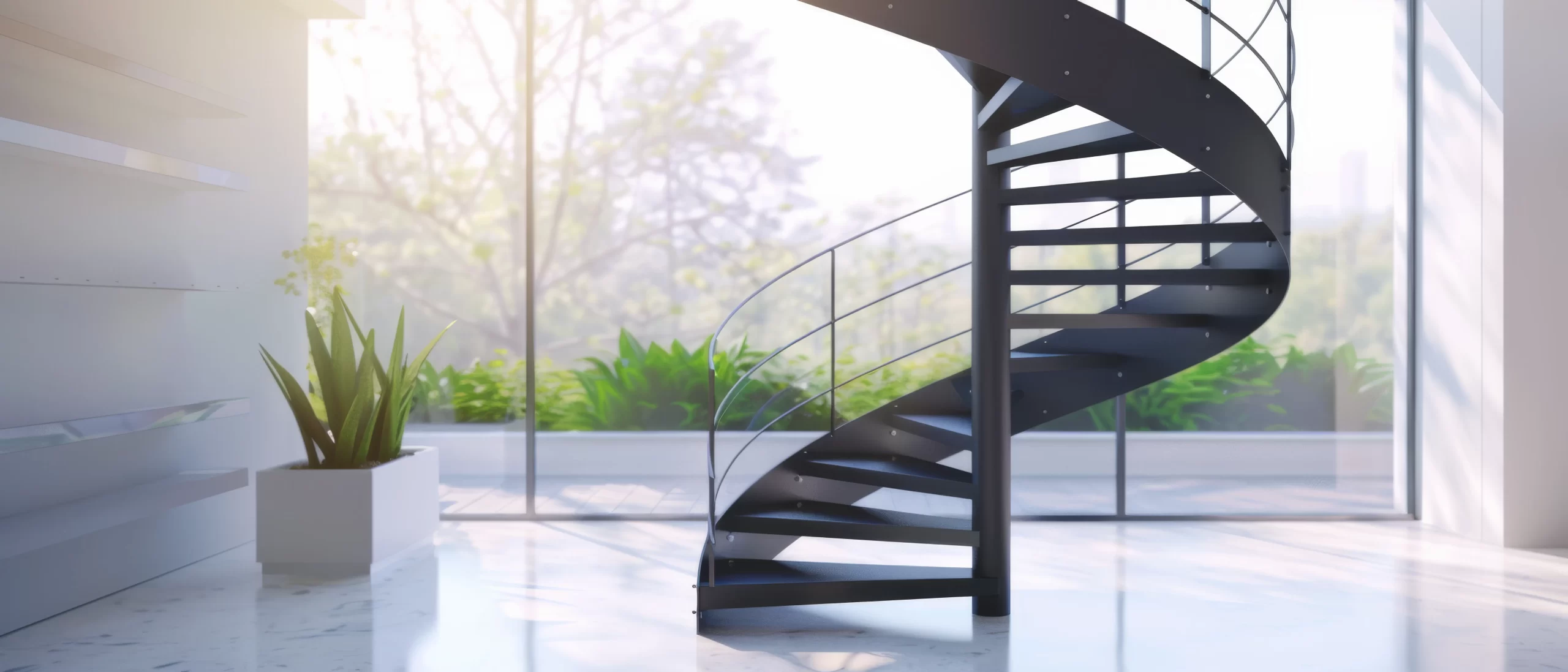 Single Stringer Metal Staircase